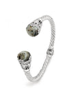 Balinese Artisan Dendritic Agate Bangle in Sterling Silver