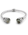 Balinese Artisan Dendritic Agate Bangle in Sterling Silver