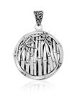 Tranquil Grove – Bamboo Motif Silver Pendant from Bali
