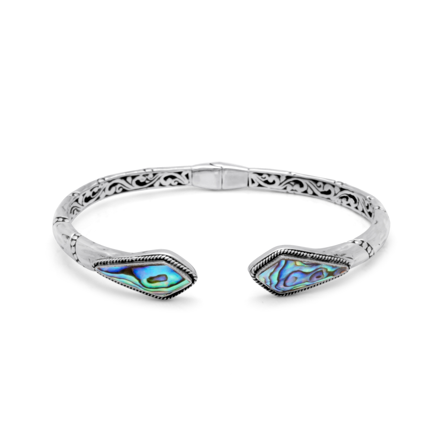 Sterling Silver Bali Abalone Bangle – Dalia's Silver Lining