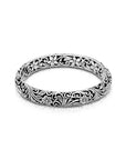 Delicate Floral Elegance Sterling Silver Bangle
