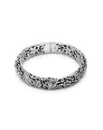 Delicate Floral Elegance Sterling Silver Bangle