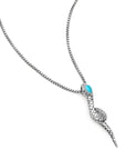 Sleeping Beauty Turquoise Sterling Silver Bali Snake Pendant