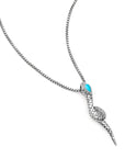 Sleeping Beauty Turquoise Sterling Silver Bali Snake Pendant