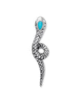Sleeping Beauty Turquoise Sterling Silver Bali Snake Pendant