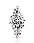 Opal Dreams: A Jeweled Bouquet Sterling Silver Pendant