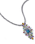 Opal Dreams: A Jeweled Bouquet Sterling Silver Pendant
