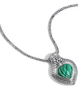 Romantic Bali Sterling Silver Malachite Heart Pendant
