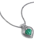 Romantic Bali Sterling Silver Malachite Heart Pendant