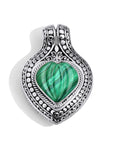 Romantic Bali Sterling Silver Malachite Heart Pendant