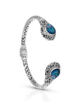 Boulder Opal Sterling Silver Bali Bangle