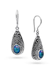 Mysterious Boulder Opal Sterling Silver Drop Bali Earrings