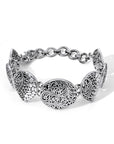 Floral Motif Sterling Silver Bali Bracelet
