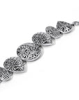 Floral Motif Sterling Silver Bali Bracelet