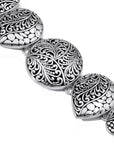 Floral Motif Sterling Silver Bali Bracelet