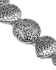 Floral Motif Sterling Silver Bali Bracelet