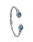 Majestic Boulder Opal Sterling Silver Bali Bangle