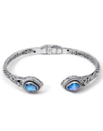 Majestic Boulder Opal Sterling Silver Bali Bangle