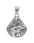 Majestic Balinese Elephant Motif Sterling Silver Pendant