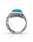 Rich Blue Sterling Silver Bali Regal Ring