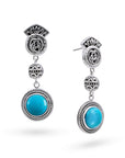 Sterling Silver Sky Blue Bali Regal Earrings