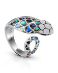 Abalone Inlay Sterling Silver Bali Cobra Ring