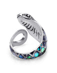 Abalone Inlay Sterling Silver Bali Cobra Ring