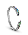 Seamless Abalone Sterling Silver Bali Bangle