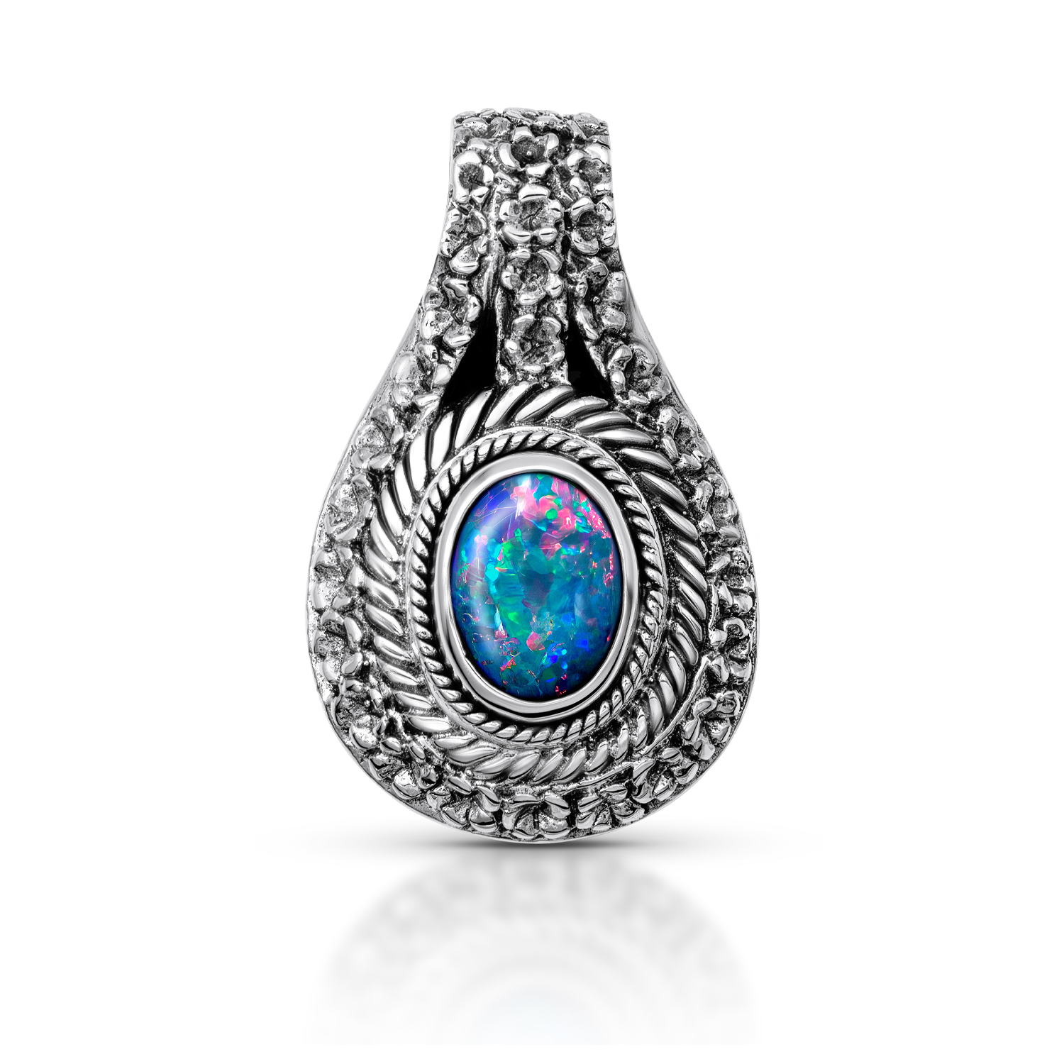 Mesmerizing Boulder Opal Sterling Silver Pendant – Dalia's Silver