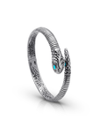 Balinese Artisan Tropical Serpent Bangle with Sleeping Beauty Turquoise