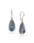 Mysterious Boulder Opal Sterling Silver Drop Bali Earrings