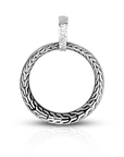 Bold Bali Sterling Silver Circle Pendant Crafted with Tulang Detail