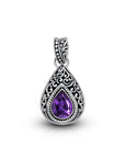 Ethereal Essence Balinese Artisan 925 Sterling Silver Amethyst Pendant