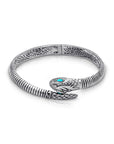 Balinese Artisan Tropical Serpent Bangle with Sleeping Beauty Turquoise