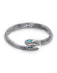 Balinese Artisan Tropical Serpent Bangle with Sleeping Beauty Turquoise