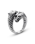 Balinese Artisan 925 Sterling Silver Dual Dragon Ring