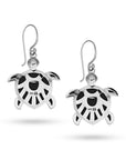 Balinese Artisan 925 Sterling Silver Turtle Drop Earring with Abalone