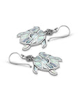 Balinese Artisan 925 Sterling Silver Turtle Earrings with Mother of Pearl