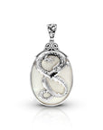 Bali Artisan Dragon Sterling Silver Pendant with Mother of Pearl