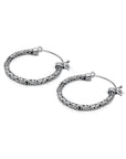 Balinese Artisinal Sterling Silver Hoop Earrings