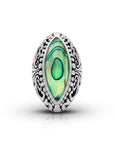 Balinese Artisan 925 Sterling Silver Ring with Abalone Shell