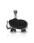 Bali Artisan Sterling Silver Elephant Pendant with Abalone Shell