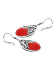Balinese Artisan 925 Sterling Silver Drop Earring with Beautiful Red Shell