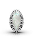 Balinese Artisan Sterling Silver Ring with Mother of Pearl Shell