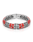 Balinese Sterling Silver Bangle with Coral Shell
