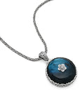 Balinese Artisanal Sterling Silver Labradorite Flower Pendant
