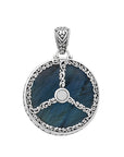 Balinese Artisanal Sterling Silver Labradorite Flower Pendant