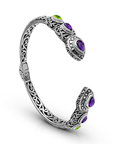 African Amethyst & Peridot Harmony Bangle