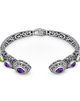 African Amethyst & Peridot Harmony Bangle