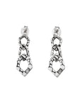 Linked Sterling Silver Bali Drop Earrings